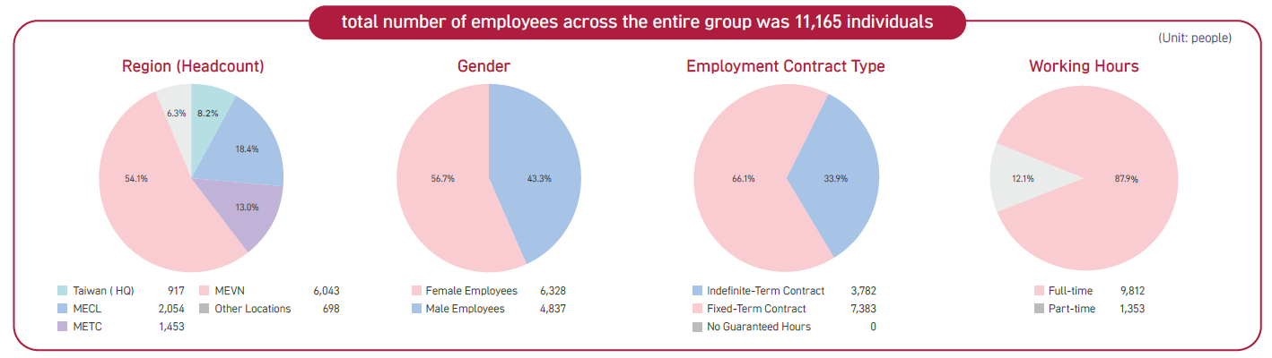total number of employees across the entire group was 11,165 individuals